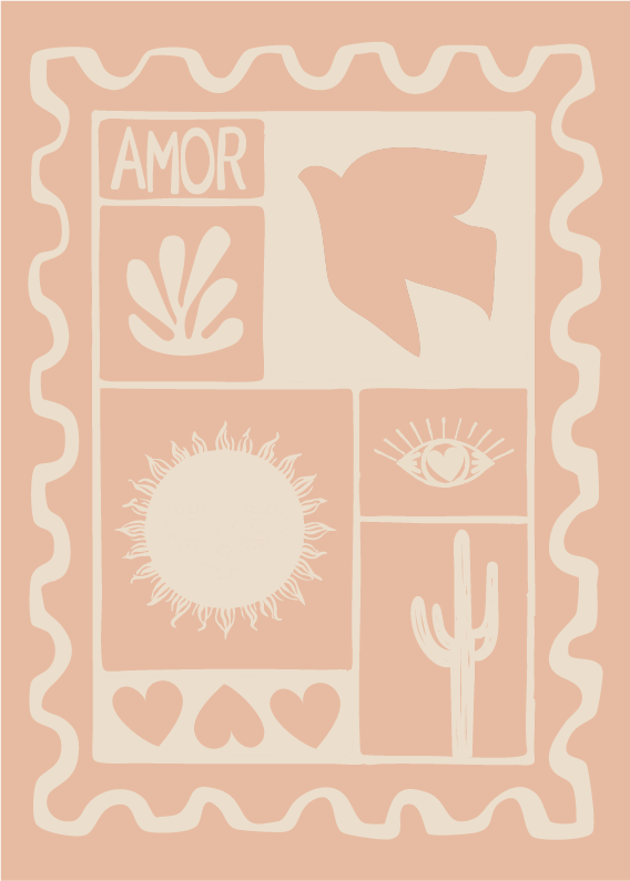 POSTCARD ROSE AMOR