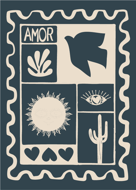 POSTCARD BLUE AMOR