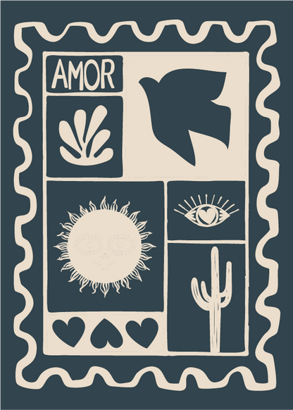 POSTCARD BLUE AMOR