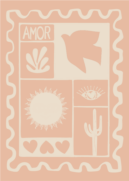 POSTCARD ROSE AMOR