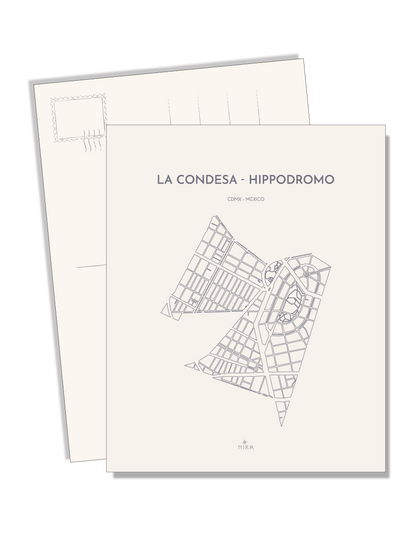 POSTCARD - MAP CONDESA HIPODROMO