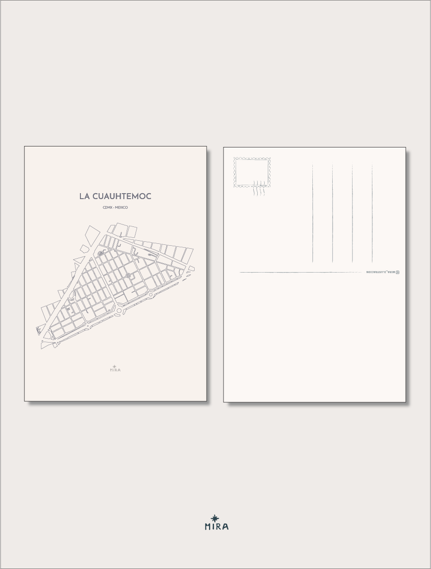 POSTCARD - MAP CUAUHTEMOC