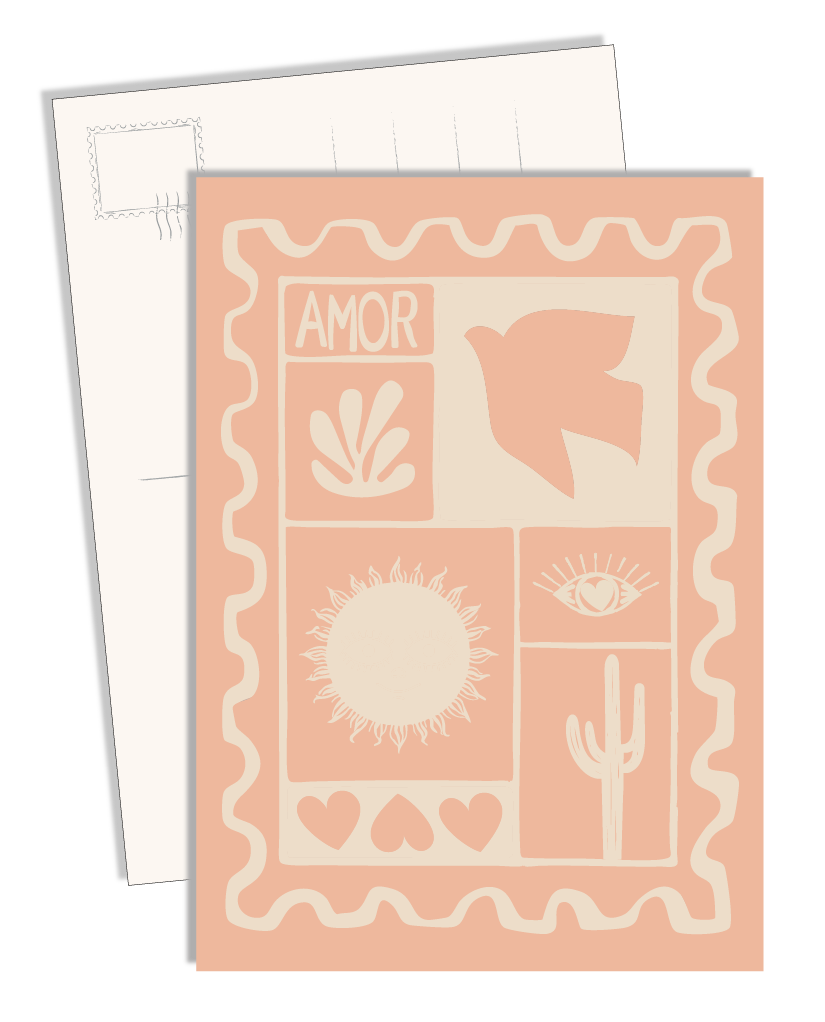 POSTCARD - AMOR - SET OF 5